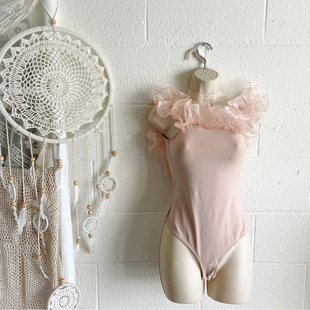 NWT Free People Haute Wired Bodysuit Pink Rose